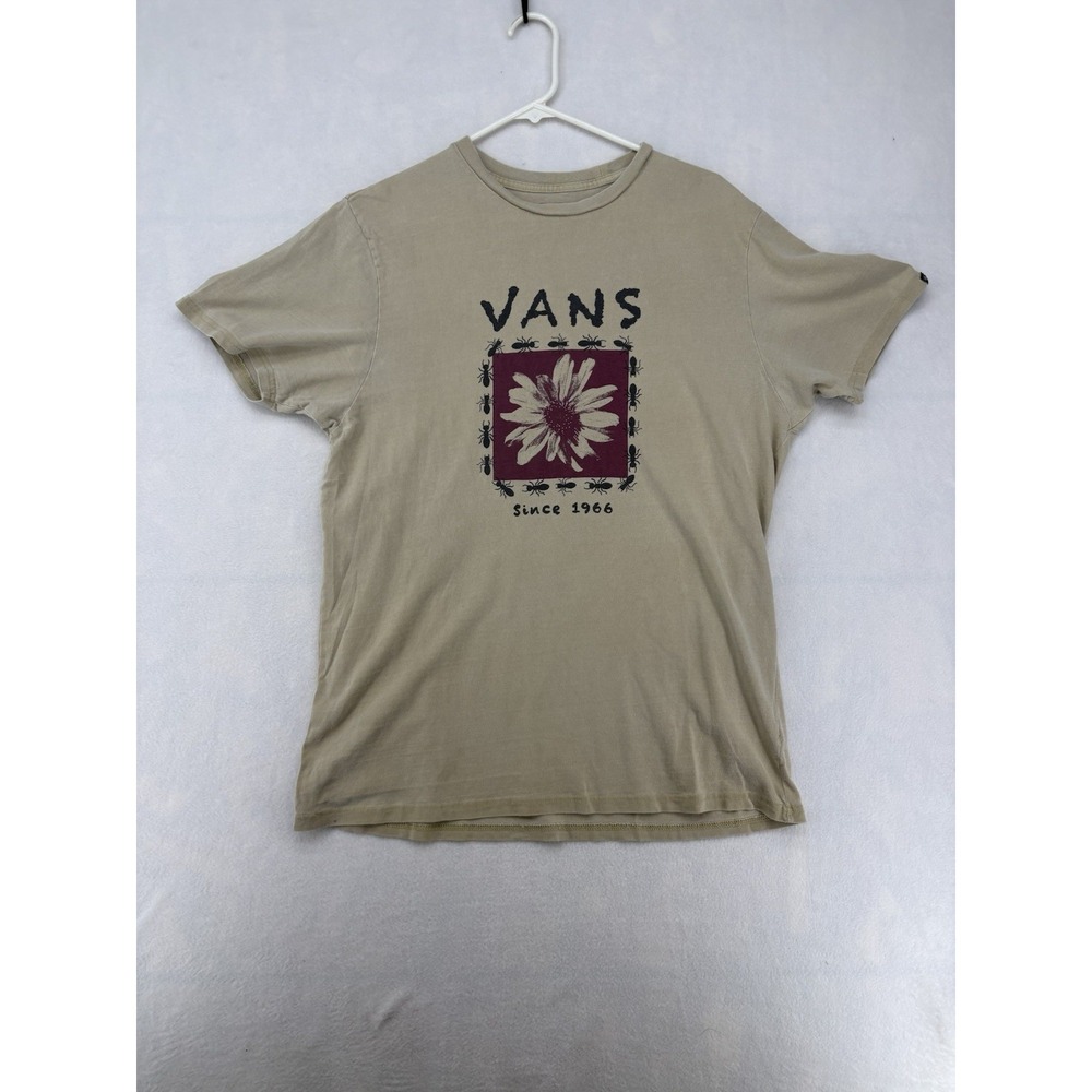 Vans "Marching Ants" Short Sleeve T-Shirt, Beige, Size: Large - Slim Fit